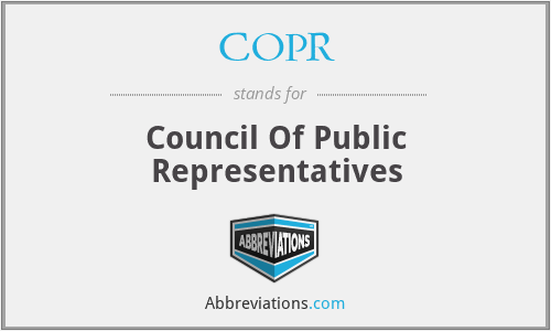 COPR - Council Of Public Representatives