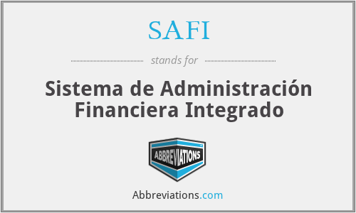 SAFI - Sistema de Administración Financiera Integrado