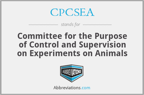 CPCSEA - Committee for the Purpose of Control and Supervision on Experiments on Animals