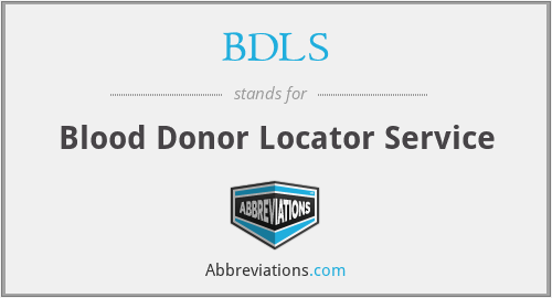 BDLS - Blood Donor Locator Service