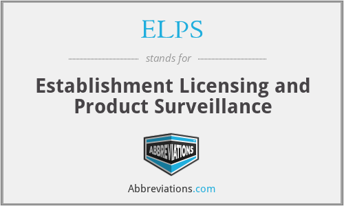 ELPS - Establishment Licensing and Product Surveillance