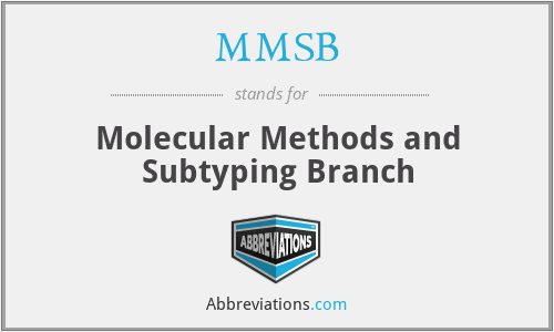 MMSB - Molecular Methods and Subtyping Branch