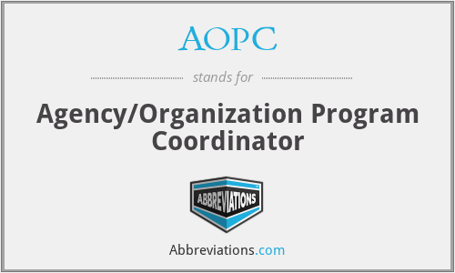 AOPC - Agency/Organization Program Coordinator