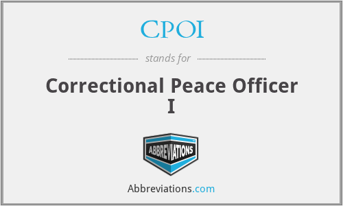 CPOI - Correctional Peace Officer I
