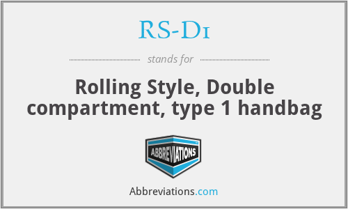 RS-D1 - Rolling Style, Double compartment, type 1 handbag