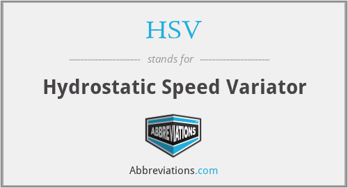 HSV - Hydrostatic Speed Variator