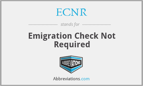 ECNR - Emigration Check Not Required