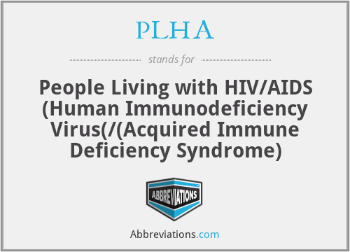 PLHA - People Living with HIV/AIDS (Human Immunodeficiency Virus(/(Acquired Immune Deficiency Syndrome)