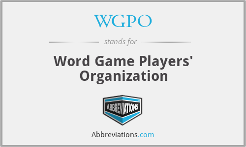 WGPO - Word Game Players' Organization