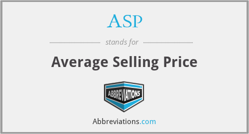 ASP - Average Selling Price