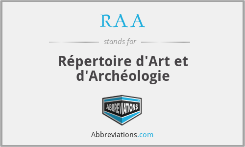 RAA - Répertoire d'Art et d'Archéologie