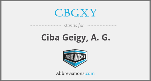 CBGXY - Ciba Geigy, A. G.
