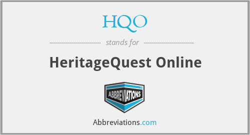 HQO - HeritageQuest Online