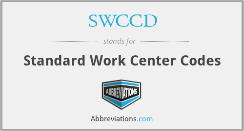 SWCCD - Standard Work Center Codes