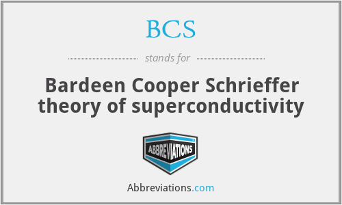 BCS - Bardeen Cooper Schrieffer theory of superconductivity