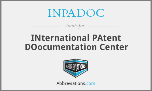 INPADOC - INternational PAtent DOocumentation Center