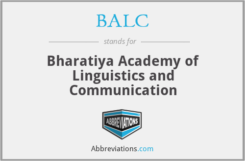 BALC - Bharatiya Academy of Linguistics and Communication