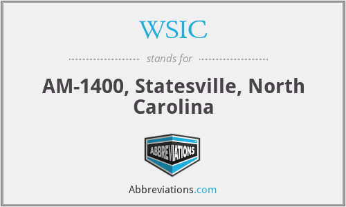 WSIC - AM-1400, Statesville, North Carolina