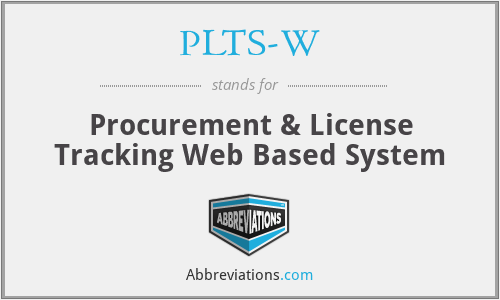 PLTS-W - Procurement & License Tracking Web Based System
