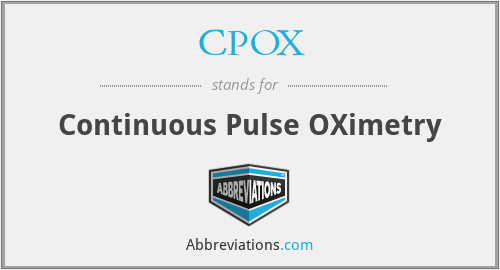 CPOX - Continuous Pulse OXimetry