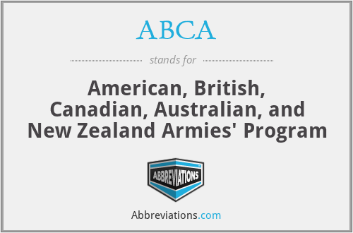 ABCA - American, British, Canadian, Australian, and New Zealand Armies' Program