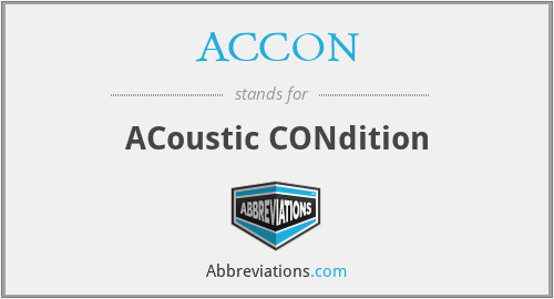 ACCON - ACoustic CONdition