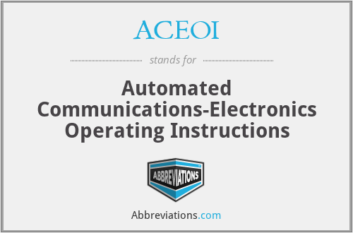 ACEOI - Automated Communications-Electronics Operating Instructions