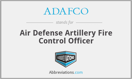 ADAFCO - Air Defense Artillery Fire Control Officer