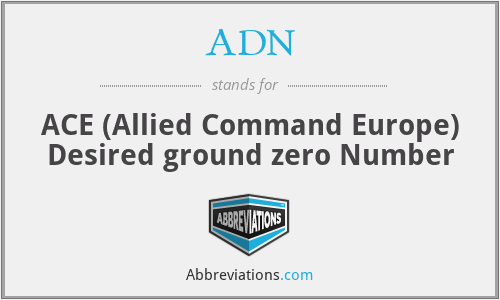 ADN - ACE (Allied Command Europe) Desired ground zero Number