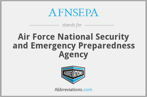 AFNSEPA - Air Force National Security and Emergency Preparedness Agency