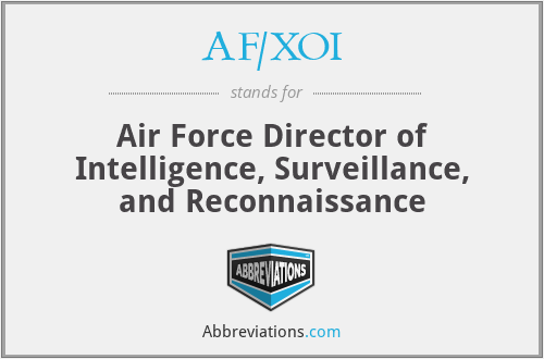 AF/XOI - Air Force Director of Intelligence, Surveillance, and Reconnaissance
