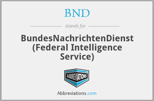 BND - BundesNachrichtenDienst (Federal Intelligence Service)