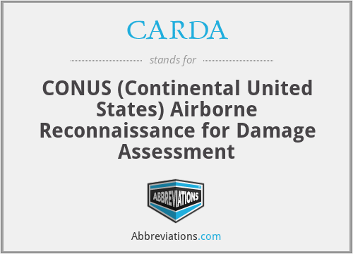 CARDA - CONUS (Continental United States) Airborne Reconnaissance for Damage Assessment