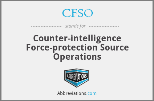 CFSO - Counter-intelligence Force-protection Source Operations