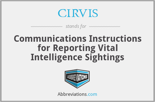 CIRVIS - Communications Instructions for Reporting Vital Intelligence Sightings