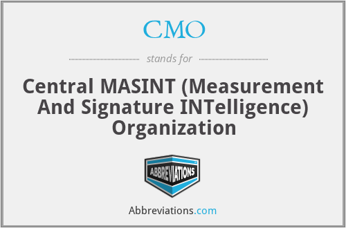 CMO - Central MASINT (Measurement And Signature INTelligence) Organization