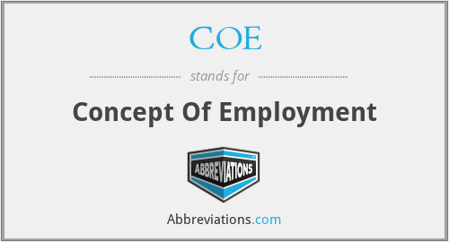 COE - Concept Of Employment