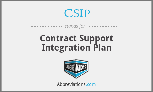 CSIP - Contract Support Integration Plan