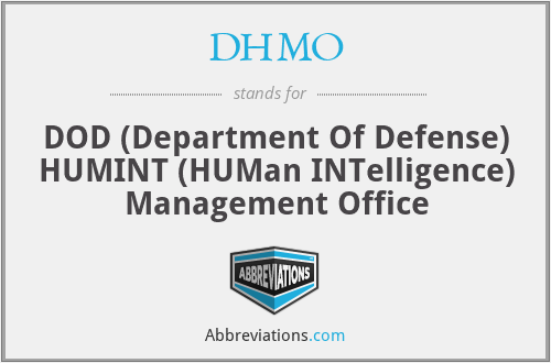 DHMO - DOD (Department Of Defense) HUMINT (HUMan INTelligence) Management Office