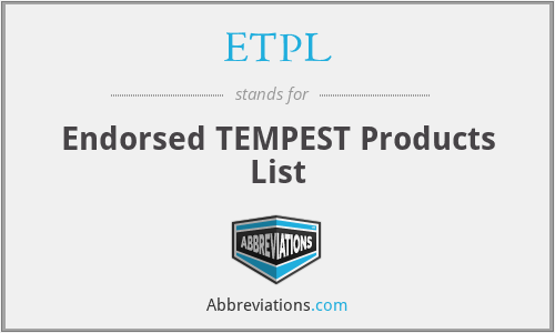 ETPL - Endorsed TEMPEST Products List