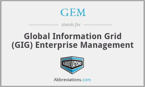 GEM - Global Information Grid (GIG) Enterprise Management