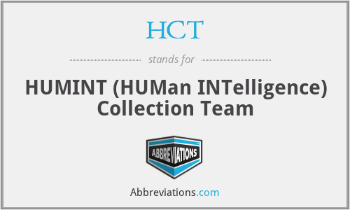 HCT - HUMINT (HUMan INTelligence) Collection Team