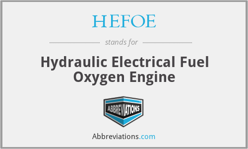 HEFOE - Hydraulic Electrical Fuel Oxygen Engine