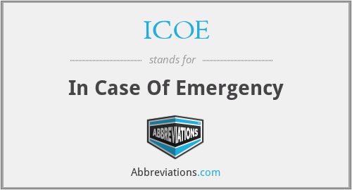 ICOE - In Case Of Emergency