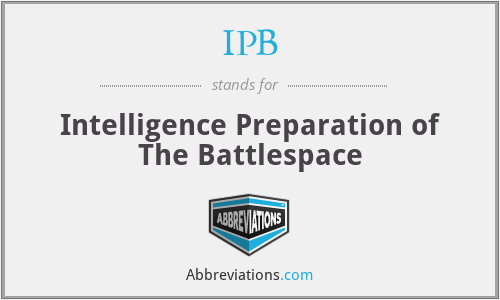 IPB - Intelligence Preparation of The Battlespace