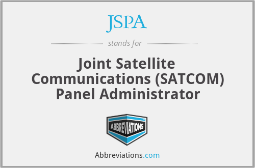 JSPA - Joint Satellite Communications (SATCOM) Panel Administrator