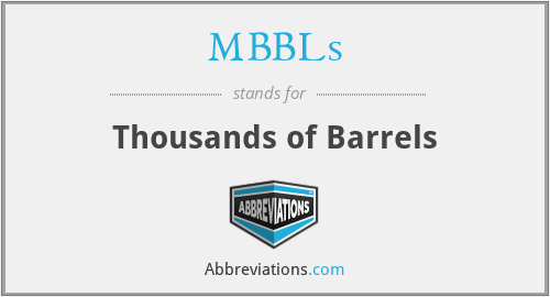 MBBLs - Thousands of Barrels