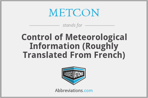 METCON - Control of Meteorological Information (Roughly Translated From French)