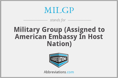 MILGP - Military Group (Assigned to American Embassy In Host Nation)