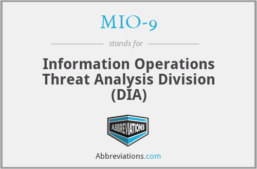 MIO-9 - Information Operations Threat Analysis Division (DIA)